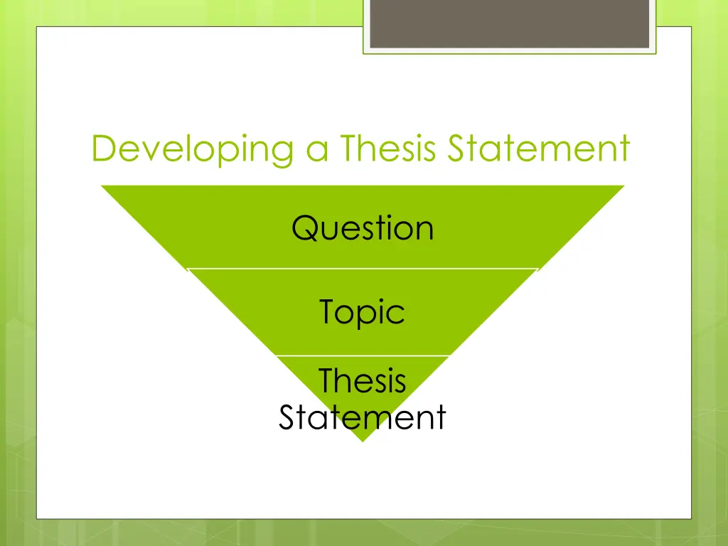 developing a thesis statement