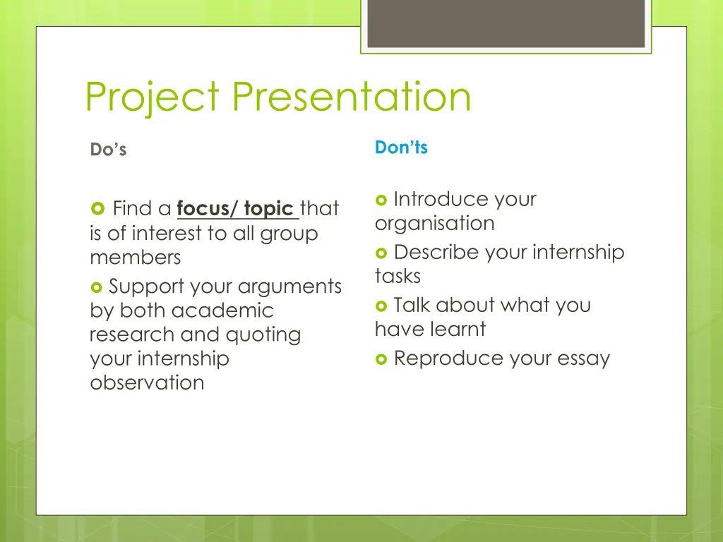project presentation