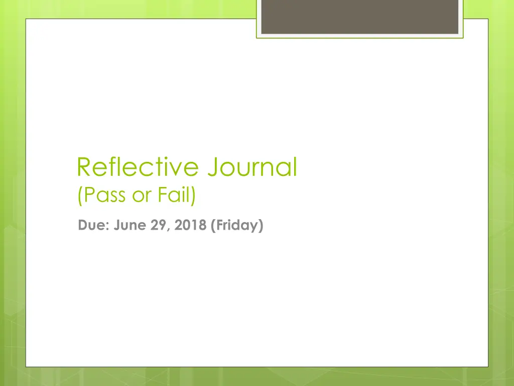 reflective journal pass or fail