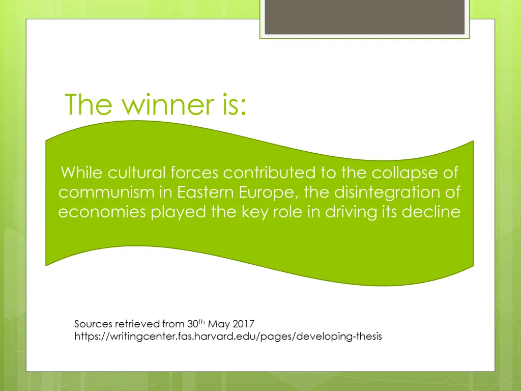 the winner is