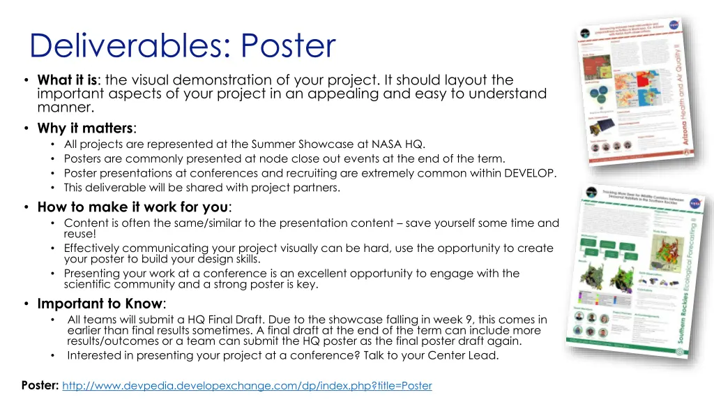 deliverables poster what it is the visual