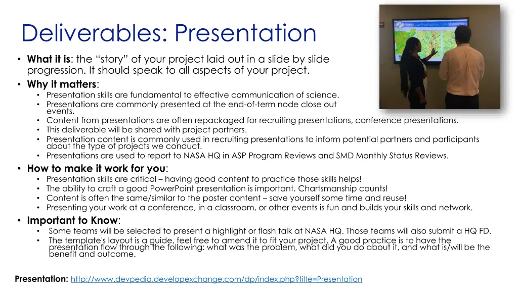 deliverables presentation