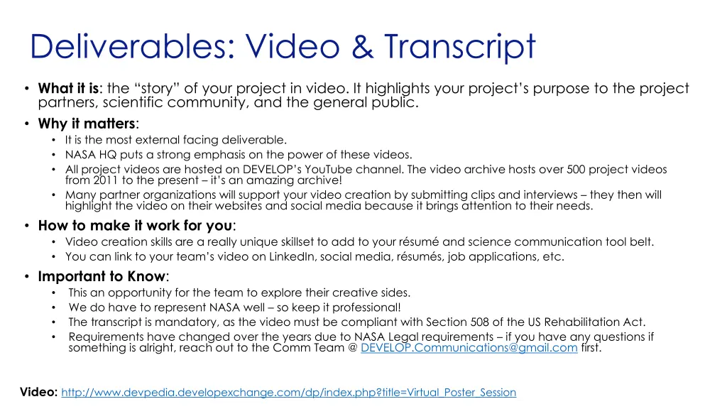 deliverables video transcript