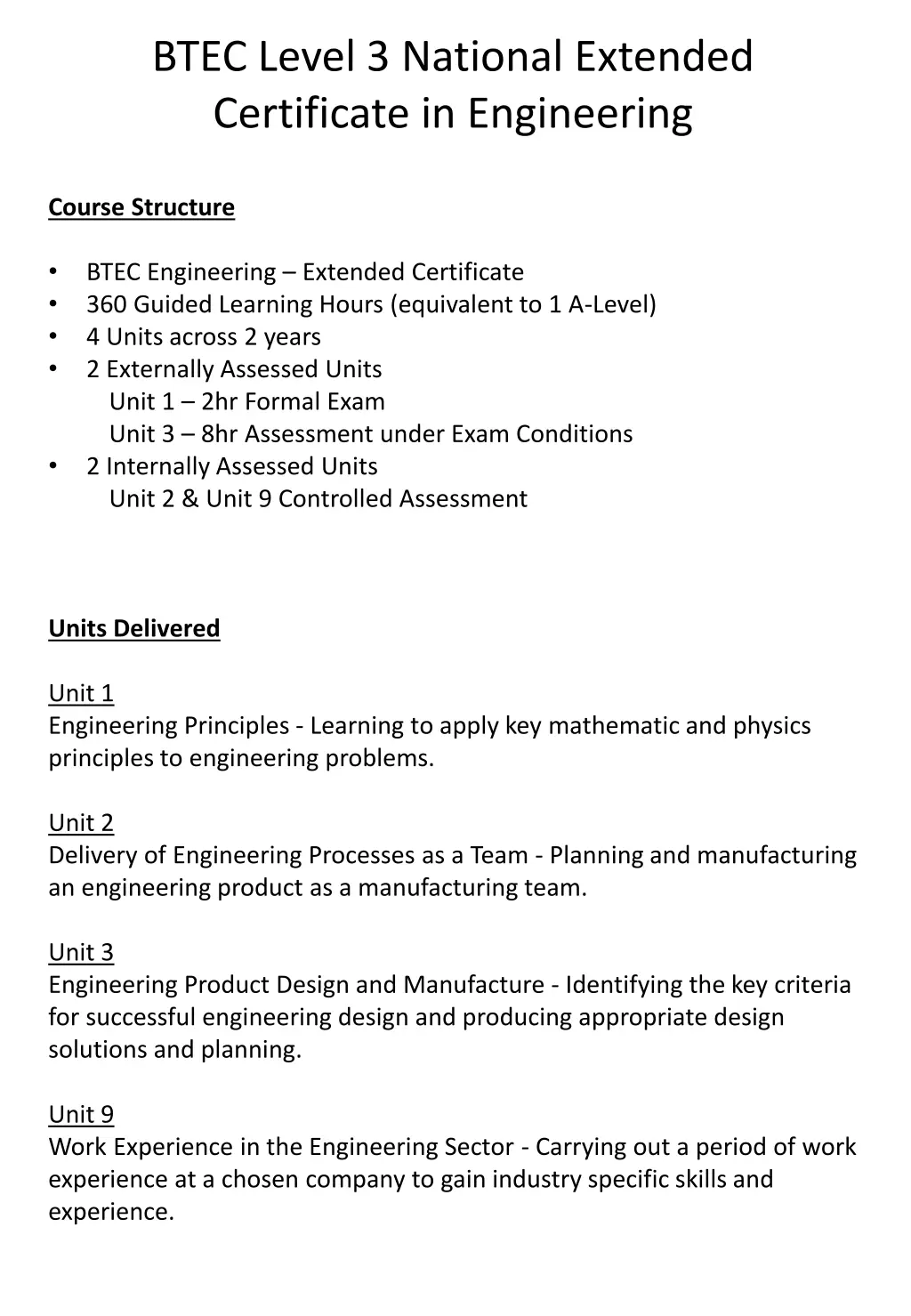 btec level 3 national extended certificate