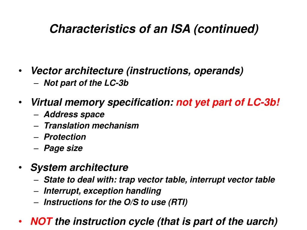 characteristics of an isa continued