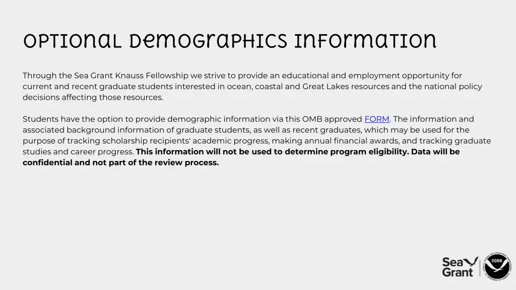optional demographics information