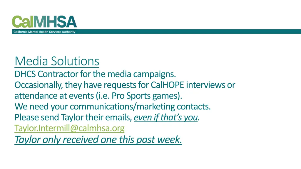 media solutions dhcs contractor for the media