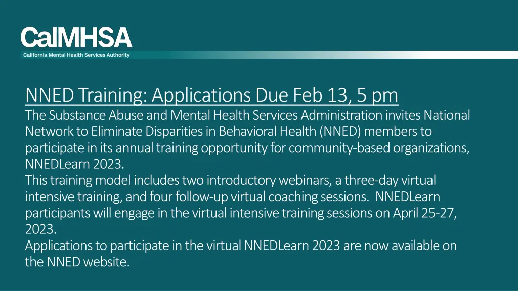nned training applications