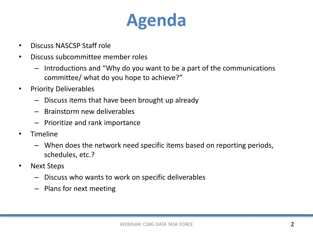 agenda