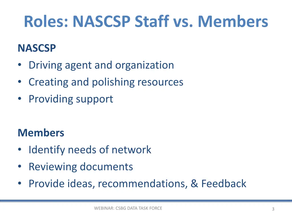 roles nascsp staff vs members