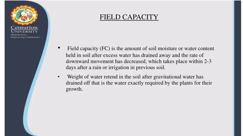 field capacity
