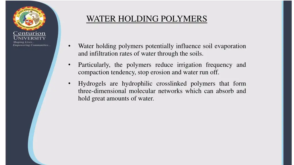 water holding polymers