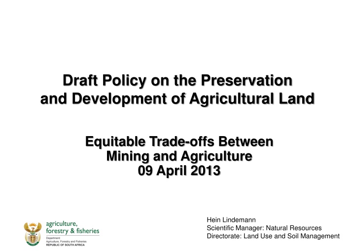 draft policy on the preservation and development
