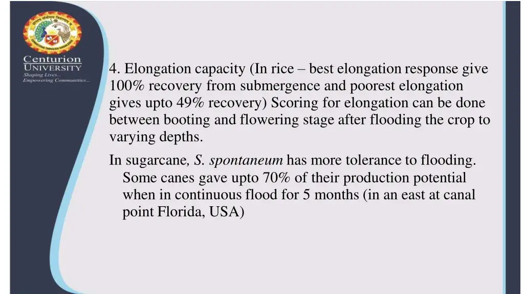 4 elongation capacity in rice best elongation