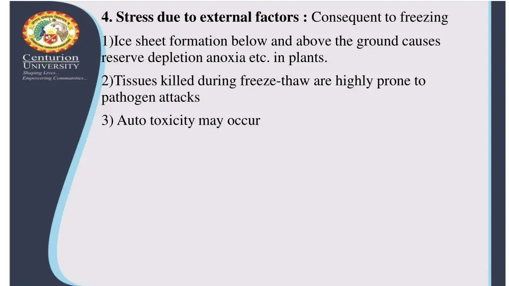 4 stress due to external factors consequent
