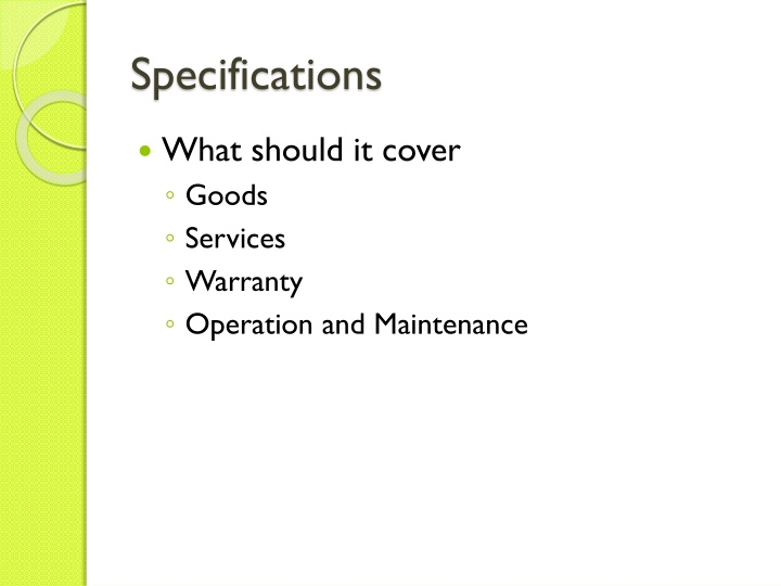 specifications