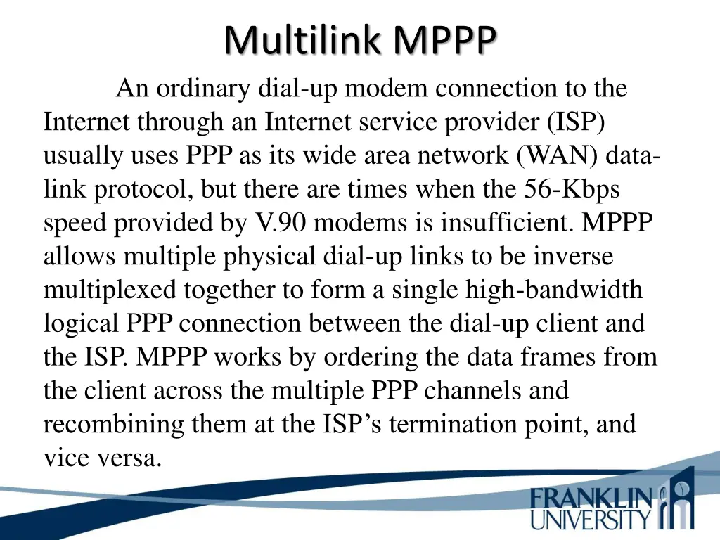 multilink mppp an ordinary dial up modem