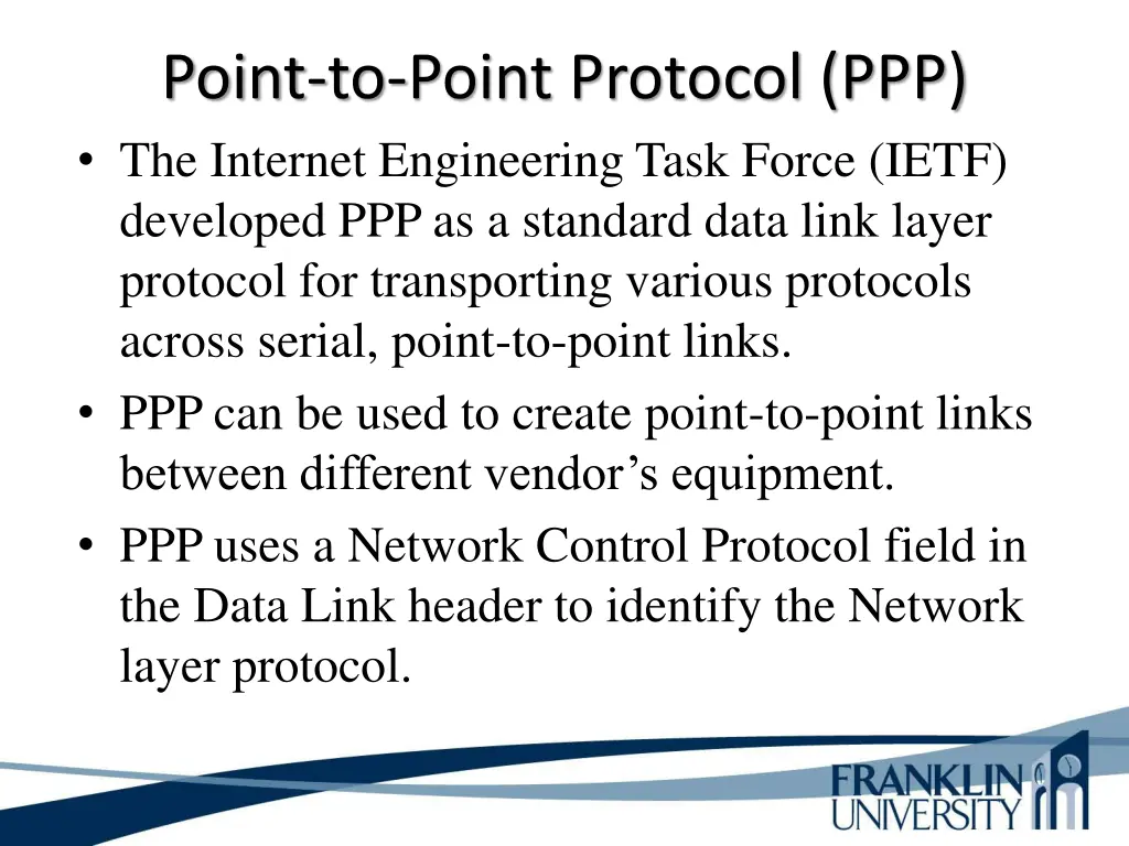 point to point protocol ppp the internet