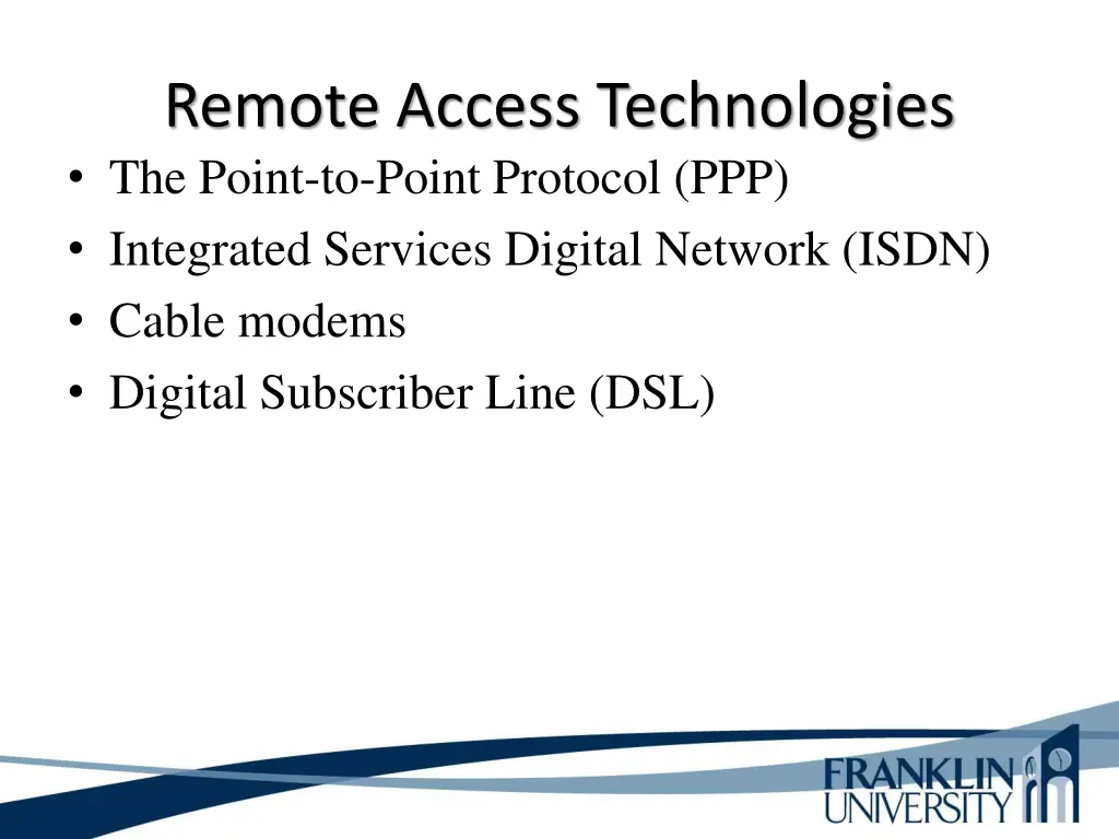 remote access technologies the point to point