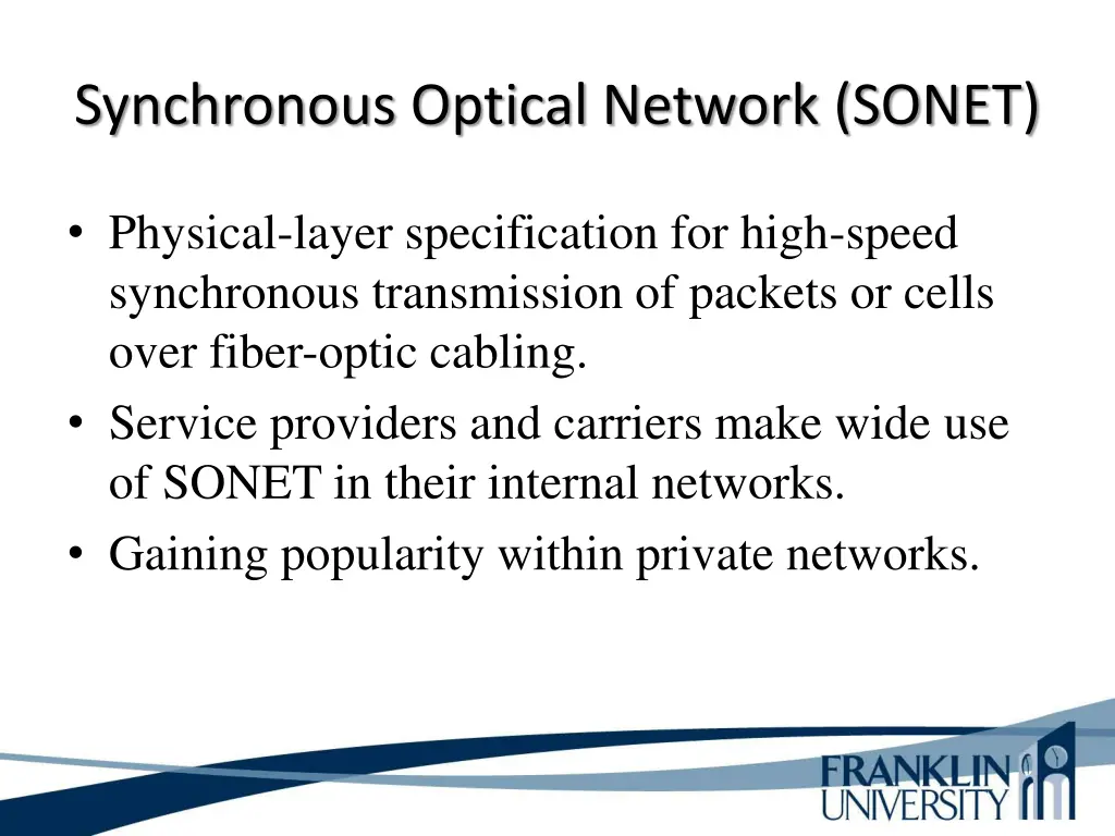 synchronous optical network sonet 1
