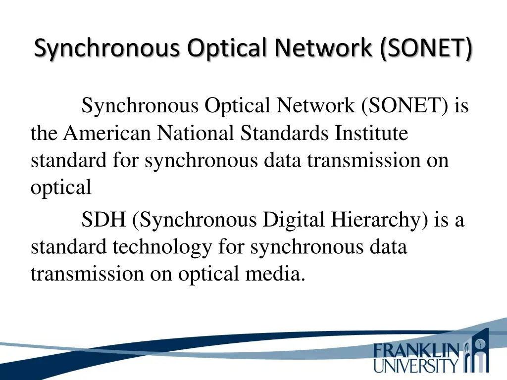synchronous optical network sonet
