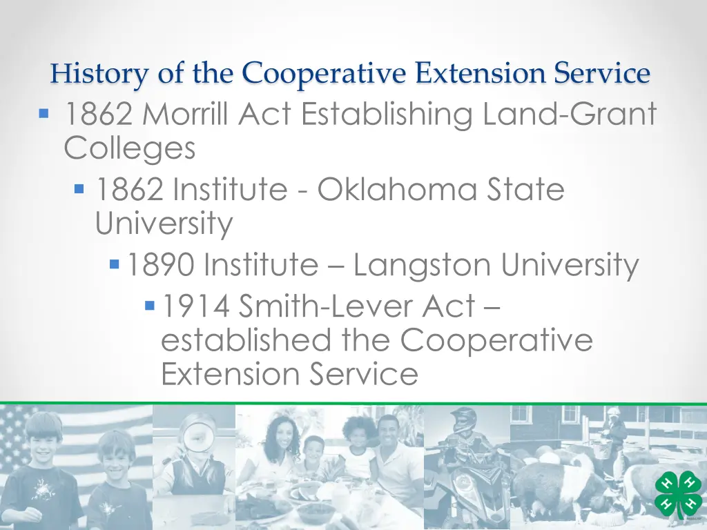 h istory of the cooperative extension service