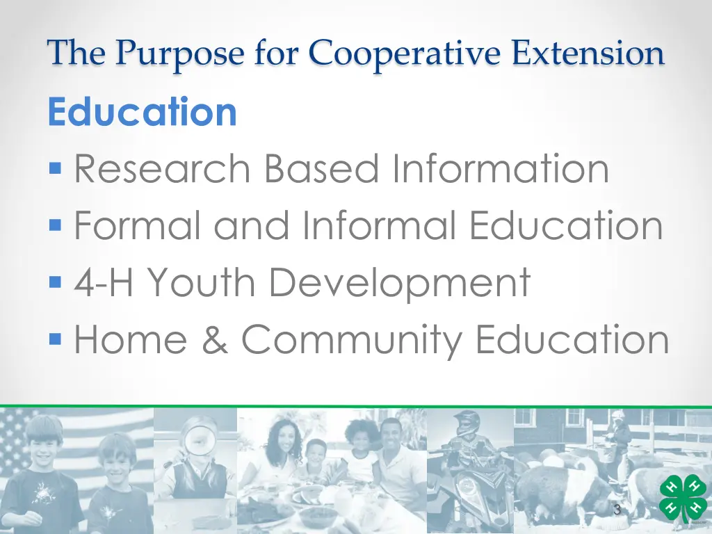 the purpose for cooperative extension education