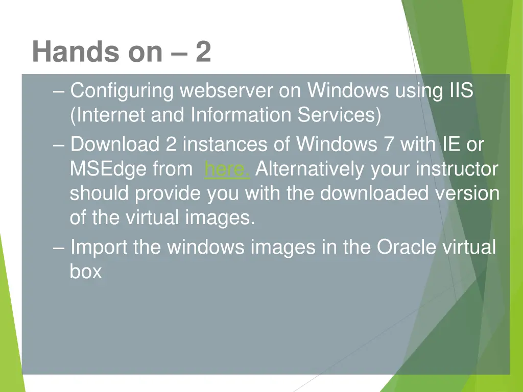 hands on 2 configuring webserver on windows using