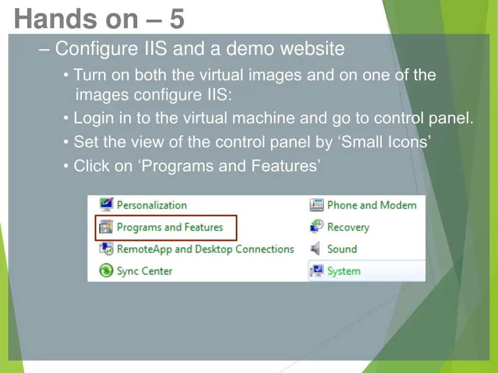 hands on 5 configure iis and a demo website turn