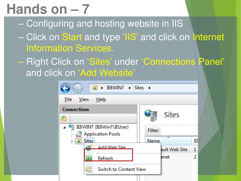 hands on 7 configuring and hosting website
