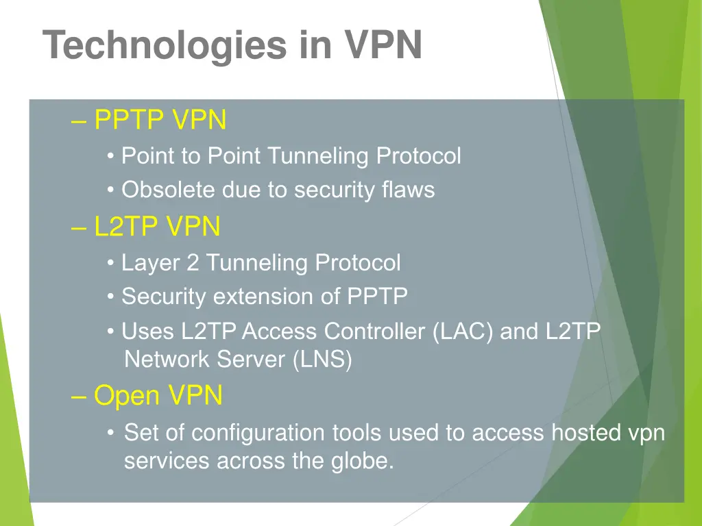 technologies in vpn