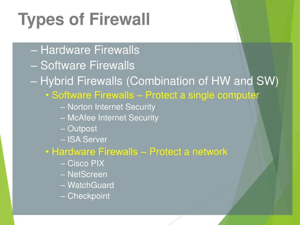types of firewall