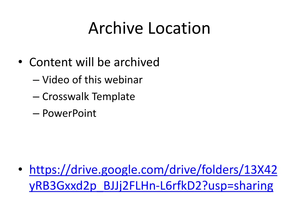 archive location