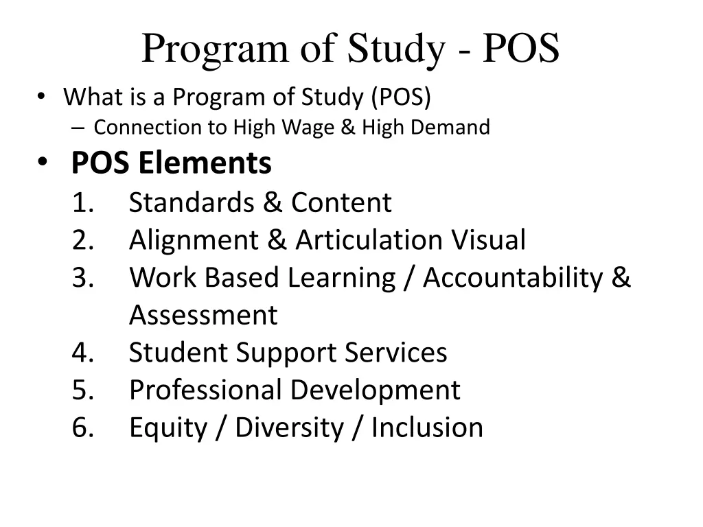 program of study pos