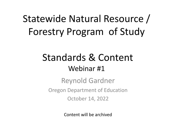 statewide natural resource forestry program