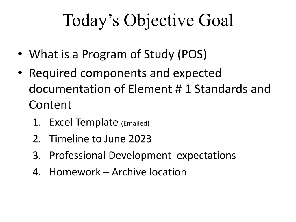 today s objective goal 1