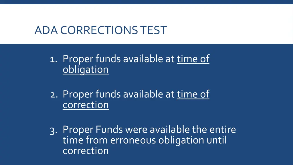 ada corrections test