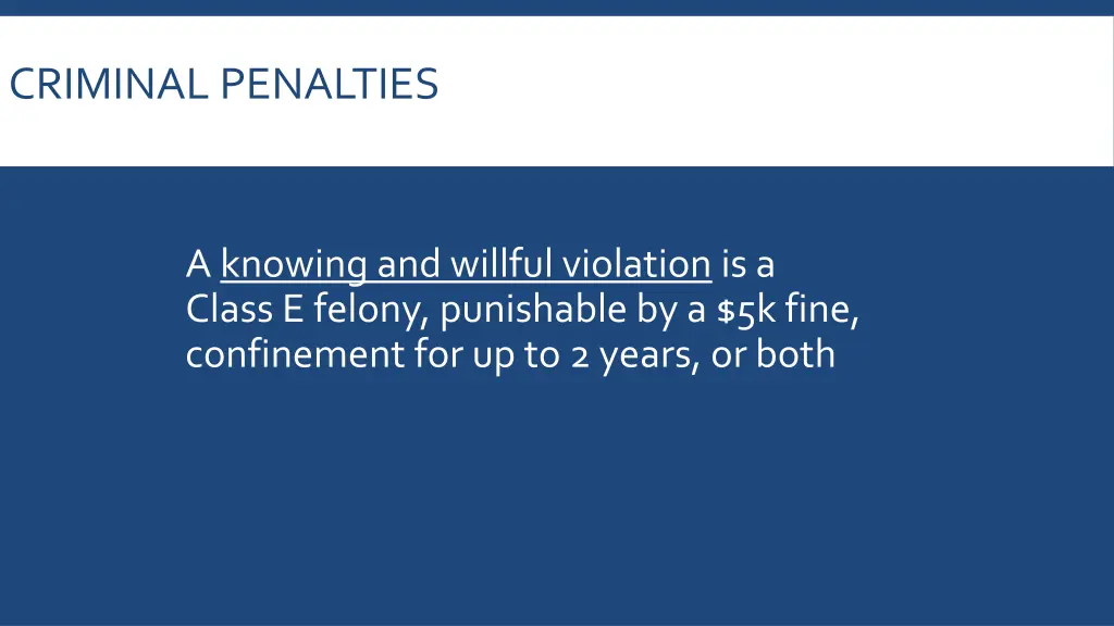 criminal penalties