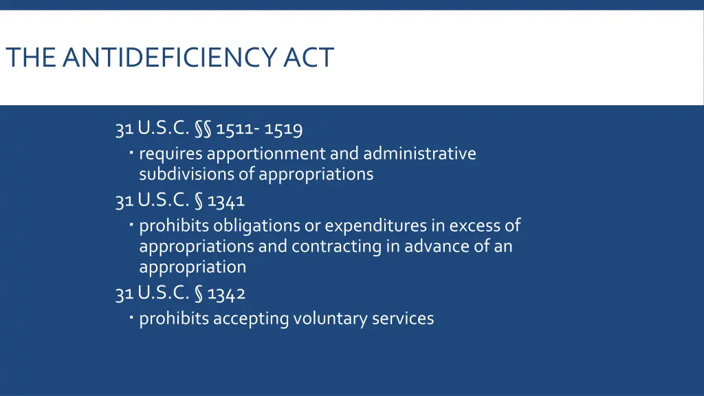 the antideficiency act