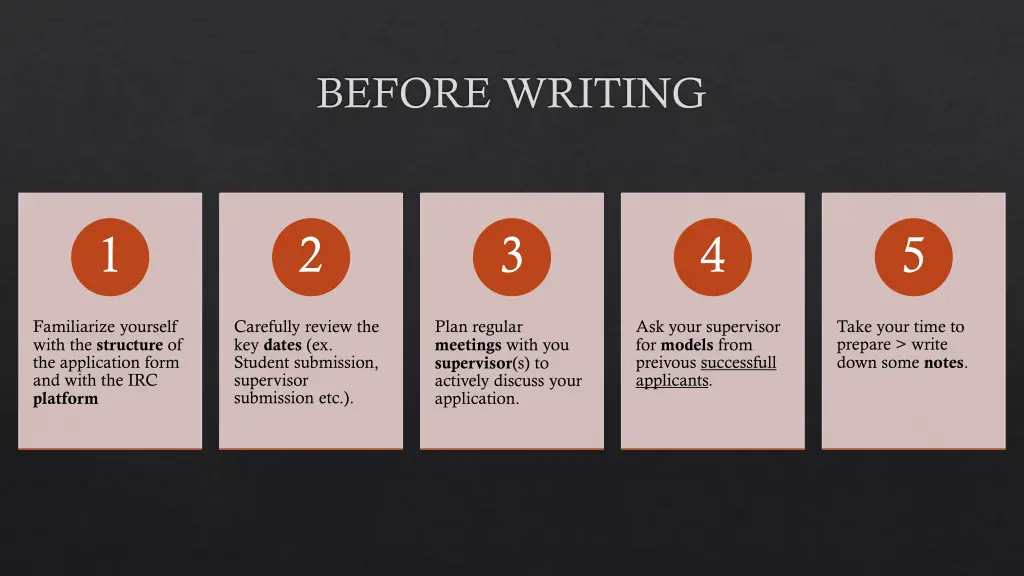 before writing