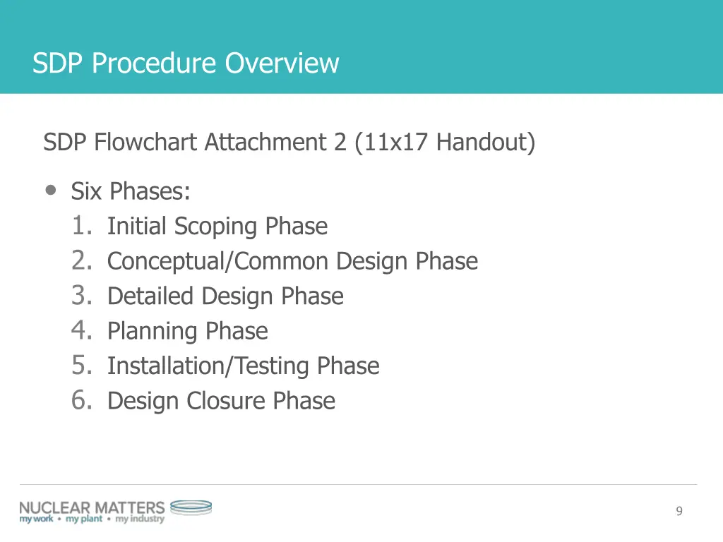 sdp procedure overview 1