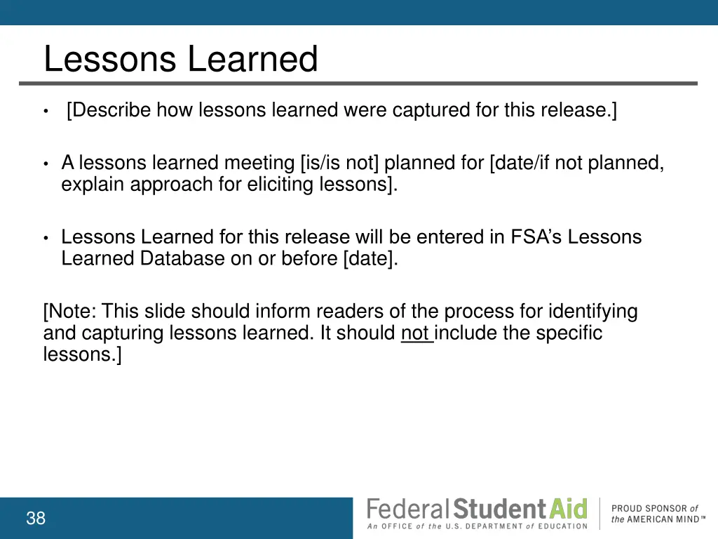 lessons learned
