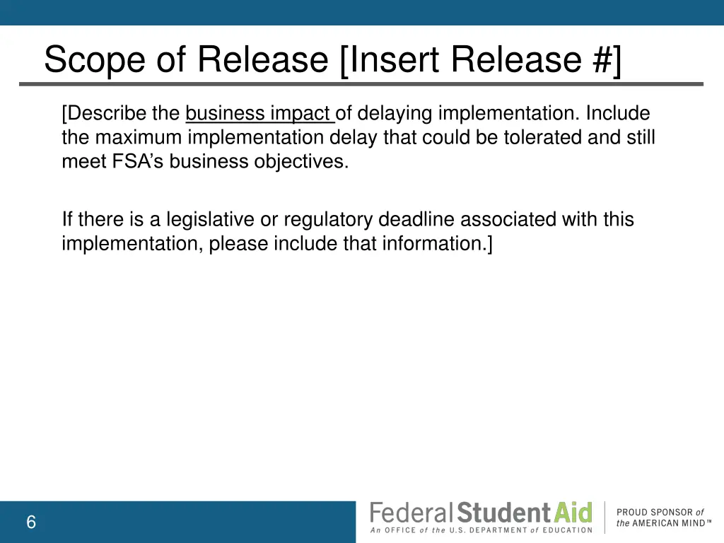 scope of release insert release 1