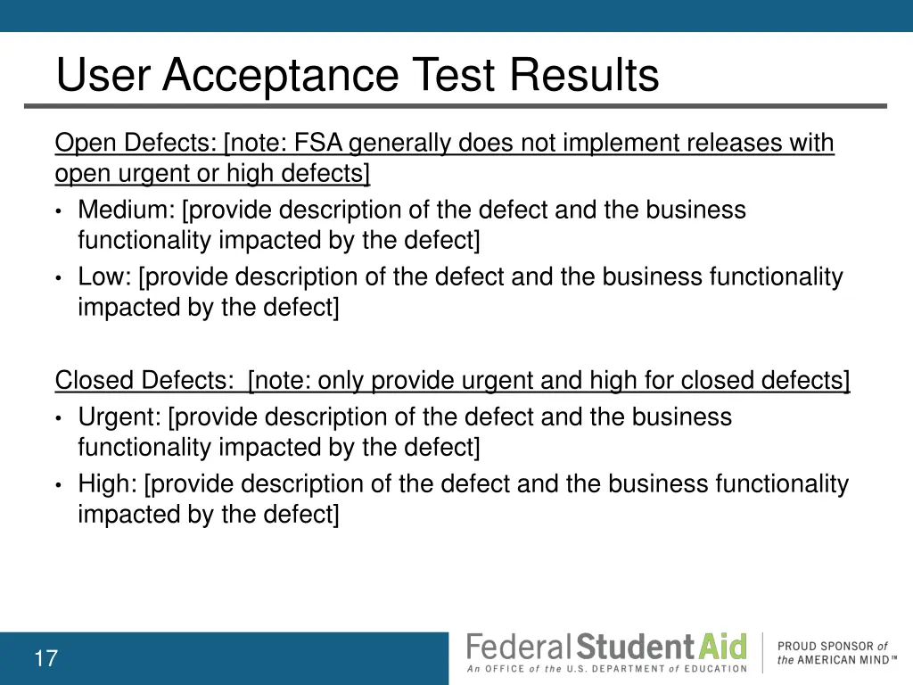 user acceptance test results