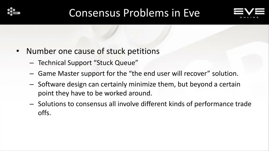 consensus problems in eve