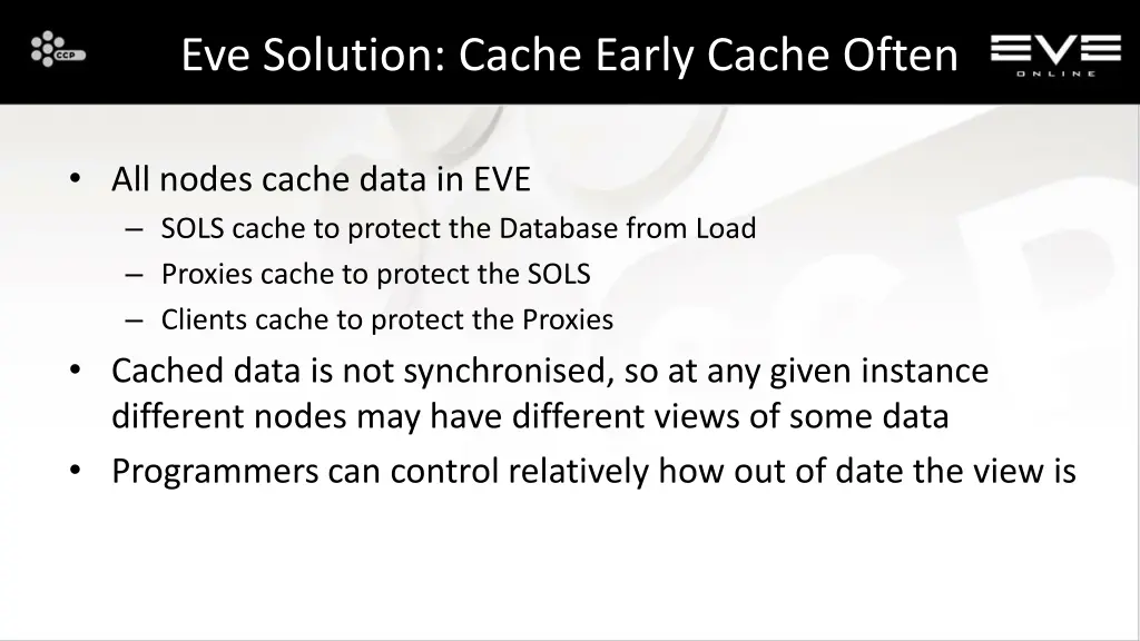 eve solution cache early cache often