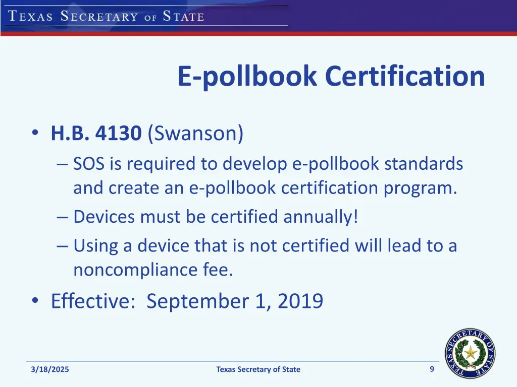 e pollbook certification 1