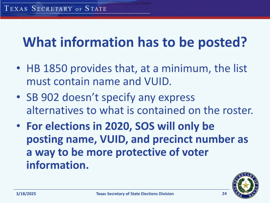 what information has to be posted