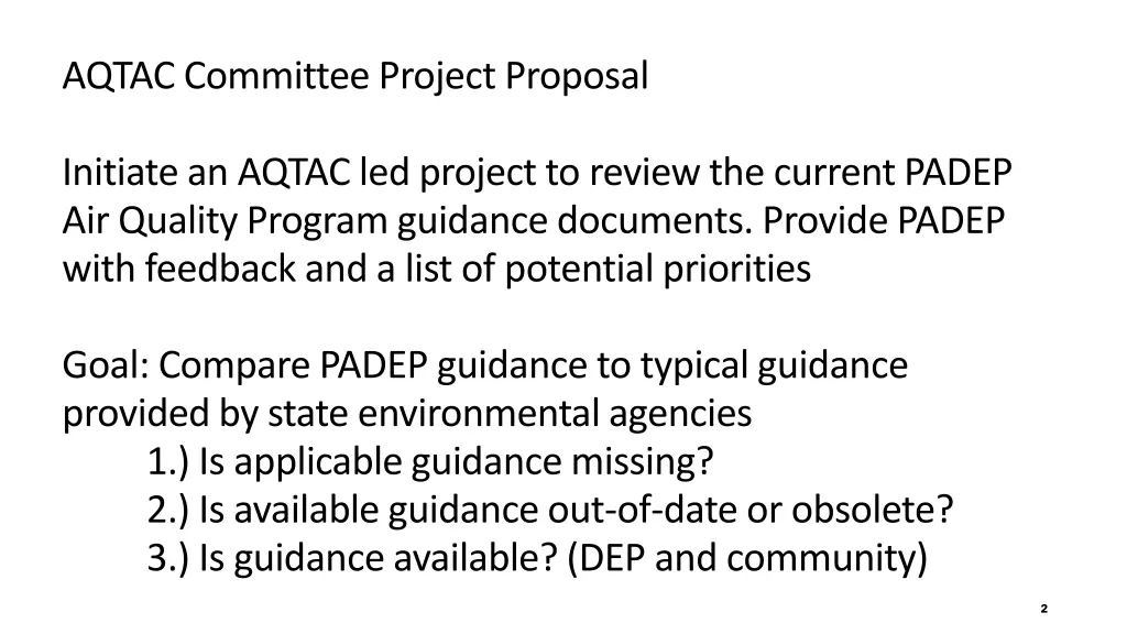 aqtac committee project proposal