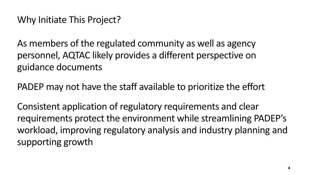 why initiate this project 1